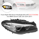 2014-2017 BMW Série 5 F10/F18 sem AFS dianteiro esquerdo + direito farol de xenônio HID sem AFS 63117343905 63117343906-53