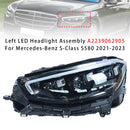 2021-2023 Mercedes-Benz S-Class S580 Vasen+oikea LED-ajovalokokoonpano A2239062905 A2239065004-49