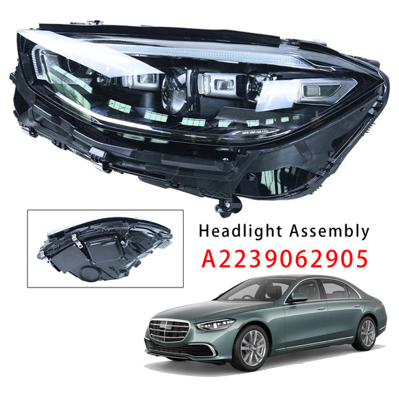 2021-2023 Mercedes-Benz S-Class S580 Vasen+oikea LED-ajovalokokoonpano A2239062905 A2239065004