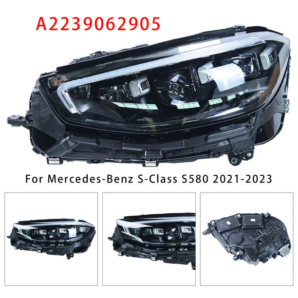 2021-2023 Mercedes-Benz S-Class S580 Vasen+oikea LED-ajovalokokoonpano A2239062905 A2239065004
