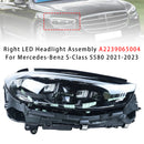 2021-2023 Mercedes-Benz S-Class S580 Vasen+oikea LED-ajovalokokoonpano A2239062905 A2239065004-68