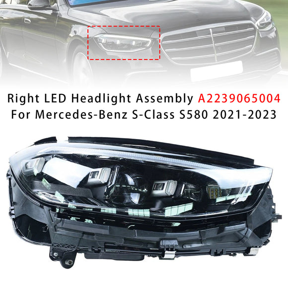 2021-2023 Mercedes-Benz S-Class S580 Vasen+oikea LED-ajovalokokoonpano A2239062905 A2239065004