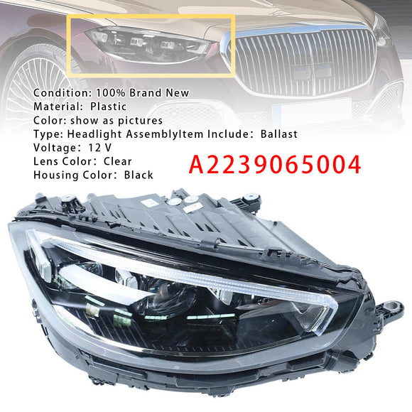 2021-2023 Mercedes-Benz S-Class S580 Vasen+oikea LED-ajovalokokoonpano A2239062905 A2239065004