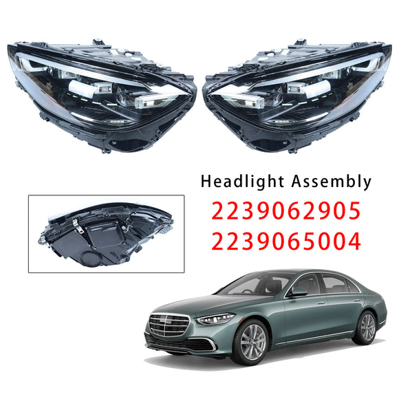 2021-2023 Mercedes-Benz S-Class S580 Vasen+oikea LED-ajovalokokoonpano A2239062905 A2239065004