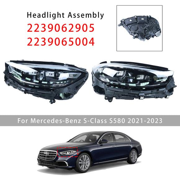 2021-2023 Mercedes-Benz S-Class S580 Vasen+oikea LED-ajovalokokoonpano A2239062905 A2239065004