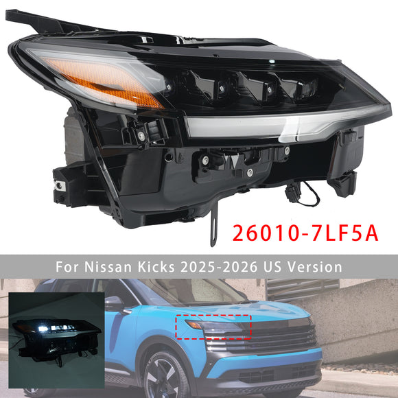 2025-2026 Nissan Kicks farol LED esquerdo + direito 26060-7LF5A 26010-7LF5A