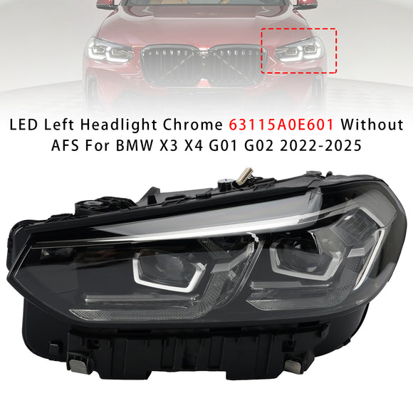 2022–2025 BMW X3 X4 G01 G02 LED-Scheinwerfer links + rechts, Chrom ohne AFS 63115A0E601 63115A0E602