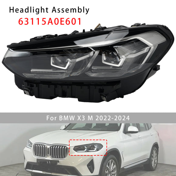 2022–2025 BMW X3 X4 G01 G02 LED-Scheinwerfer links + rechts, Chrom ohne AFS 63115A0E601 63115A0E602