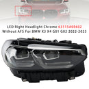 2022–2025 BMW X3 X4 G01 G02 LED-Scheinwerfer links + rechts, Chrom ohne AFS 63115A0E601 63115A0E602-90