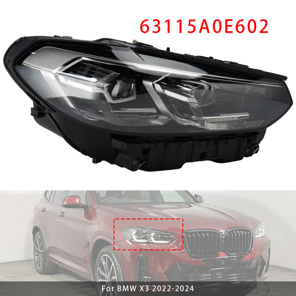 2022–2025 BMW X3 X4 G01 G02 LED-Scheinwerfer links + rechts, Chrom ohne AFS 63115A0E601 63115A0E602
