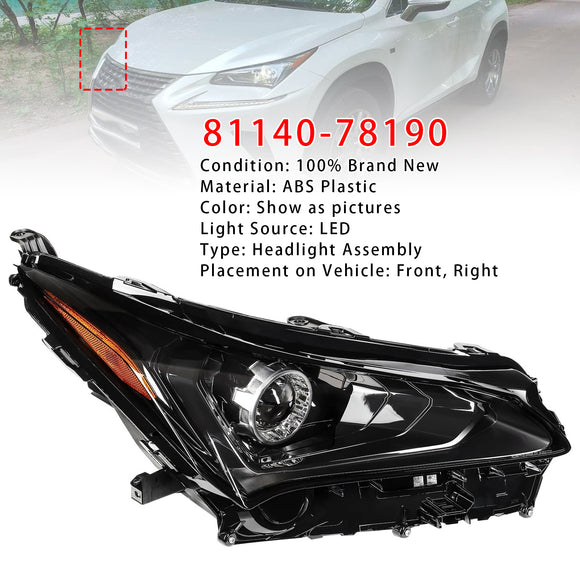 2018-2021 Lexus NX NX200t NX300 NX300h Links + Rechts LED-Scheinwerfer 81070-78190 81140-78190