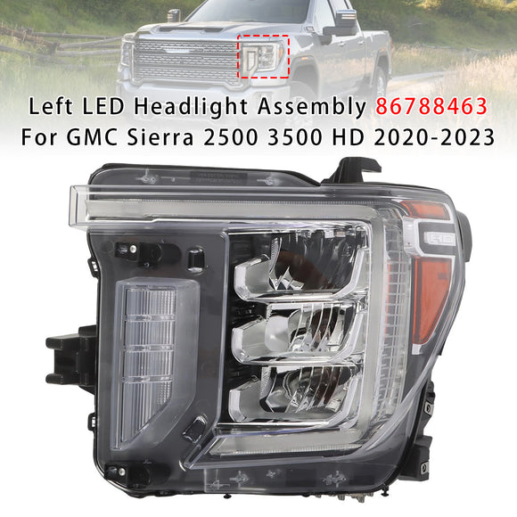 2020-2023 GMC Sierra 2500 3500 HD Conjunto de faros delanteros LED izquierdo+derecho 86788463 86788464