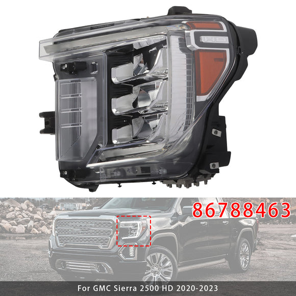 2020-2023 GMC Sierra 2500 3500 HD Conjunto de faros delanteros LED izquierdo+derecho 86788463 86788464