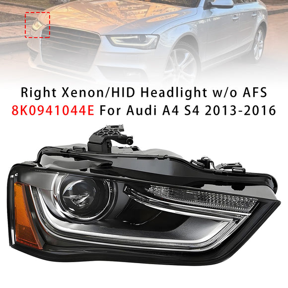 2013-2016 Audi A4 S4 Left+Right Xenon/HID Headlight w/o AFS 8K0941043E 8K0941044E