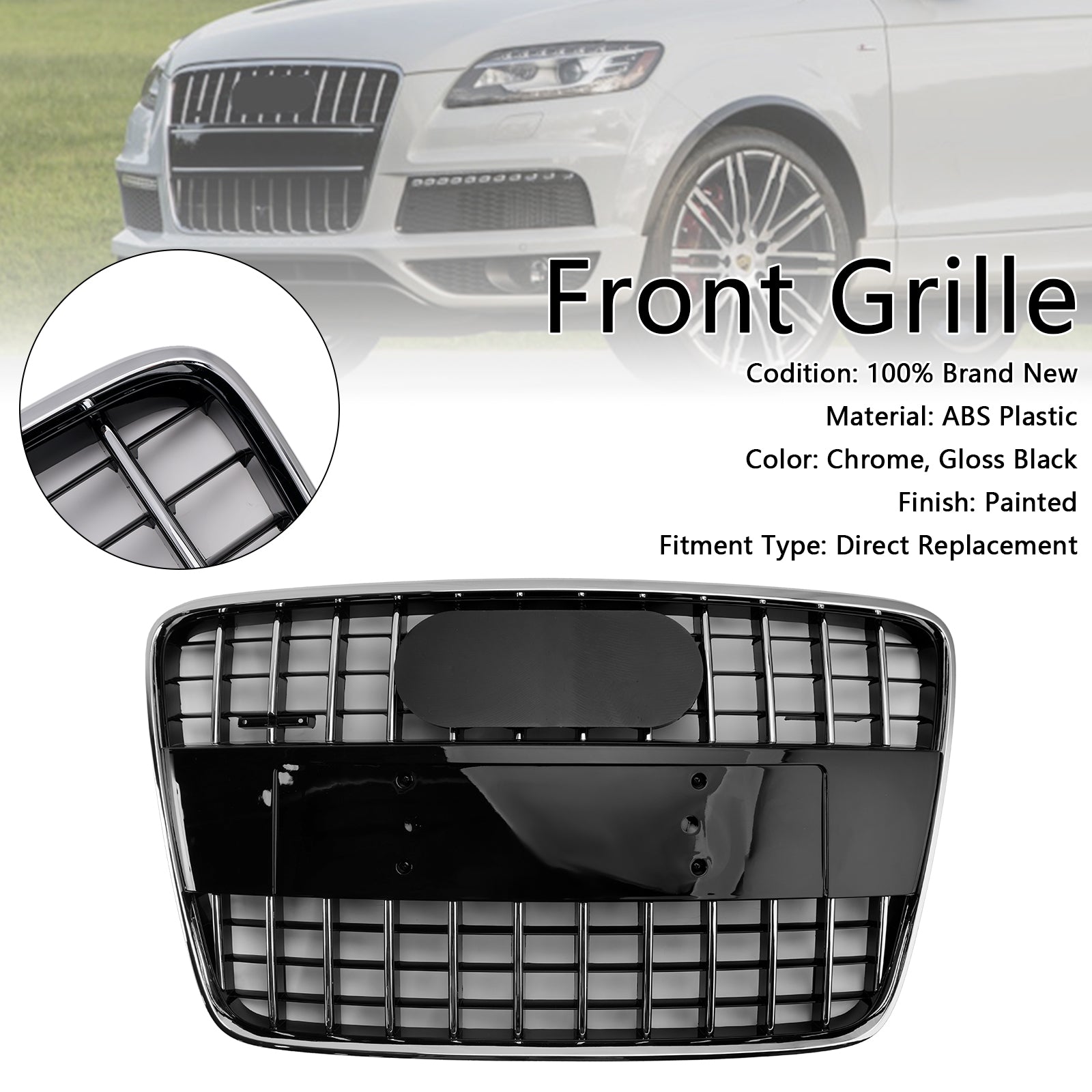 Grille de calandre de pare-chocs avant de style sportif pour Audi Q7 SQ7 2005-2015