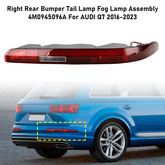 2016–2023 AUDI Q7 Links + Rechts Heckstoßstange Rückleuchte Nebelscheinwerferbaugruppe 4M0945095A 4M0945096A