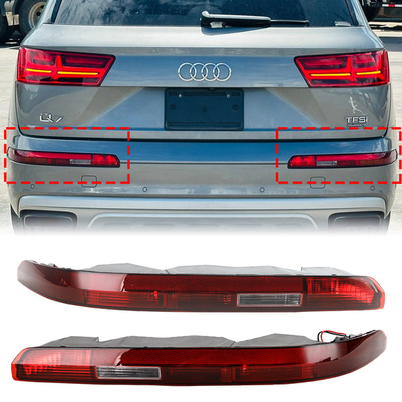 2016–2023 AUDI Q7 Links + Rechts Heckstoßstange Rückleuchte Nebelscheinwerferbaugruppe 4M0945095A 4M0945096A