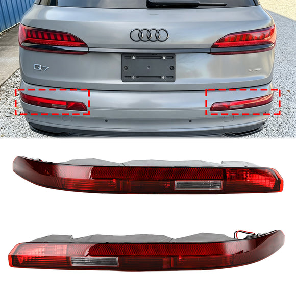 2016–2023 AUDI Q7 Links + Rechts Heckstoßstange Rückleuchte Nebelscheinwerferbaugruppe 4M0945095A 4M0945096A