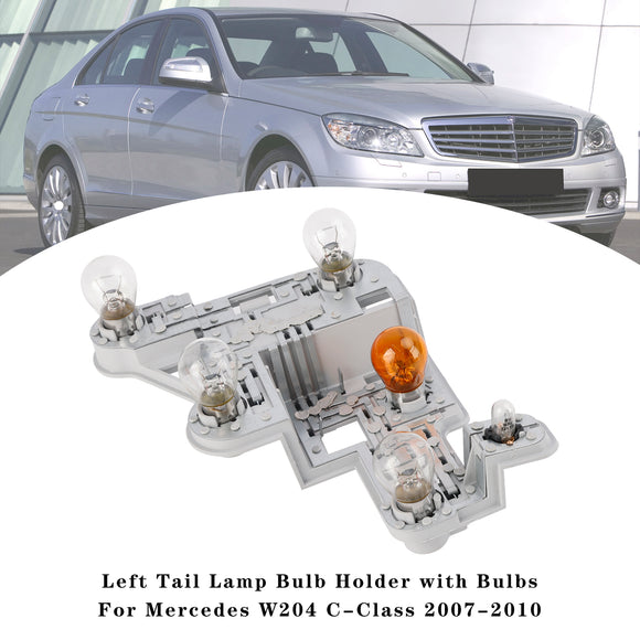 2007-2010 Mercedes W204 C-Class Left+Right Pair Tail Lamp Bulb Holder with Bulbs A2048201500 A2048201600