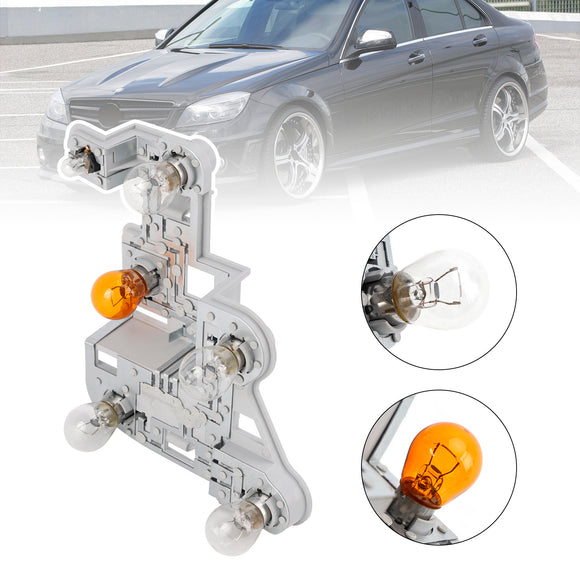 2007-2010 Mercedes W204 C-Class Left+Right Pair Tail Lamp Bulb Holder with Bulbs A2048201500 A2048201600