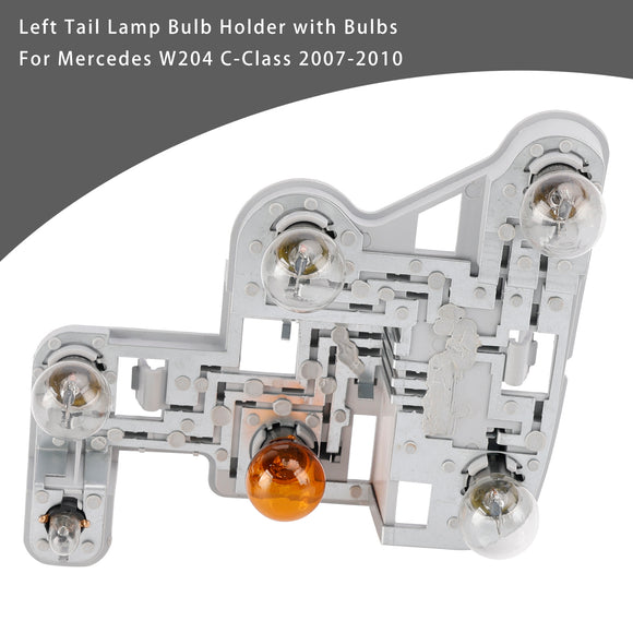 2007-2010 Mercedes W204 C-Class Left+Right Pair Tail Lamp Bulb Holder with Bulbs A2048201500 A2048201600