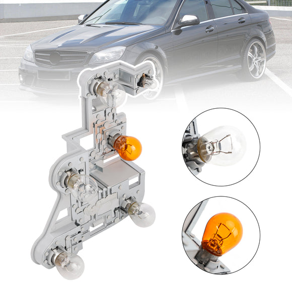 2007-2010 Mercedes W204 C-Class Left+Right Pair Tail Lamp Bulb Holder with Bulbs A2048201500 A2048201600