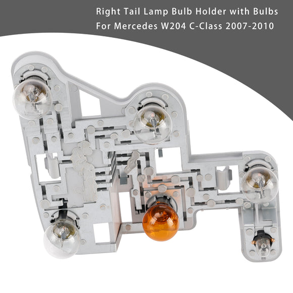 2007-2010 Mercedes W204 C-Class Left+Right Pair Tail Lamp Bulb Holder with Bulbs A2048201500 A2048201600