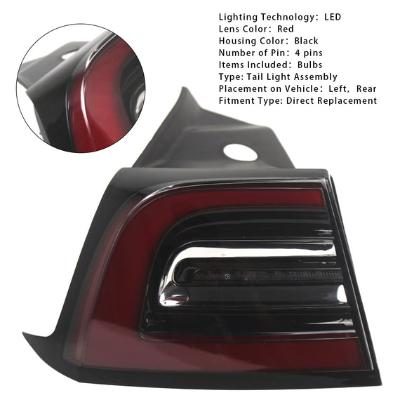 2017-2023 Tesla Model 3 / Model Y Left +Right Rear Tail Lamp LED Light 1077399-00 1077398-00