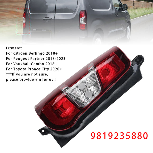 2018-2026 Vauxhall Combo Left+Right Side Rear Tail Light Back Lamp 9819235880 9820554880