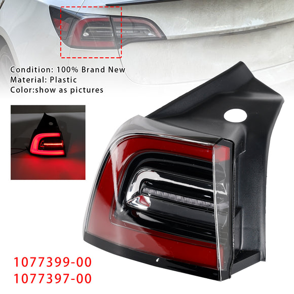 2017-2023 Tesla Model 3/Y LED-achterlicht Buitenachter links + rechts achterlicht 3-pins 1077399-00 1077397-00