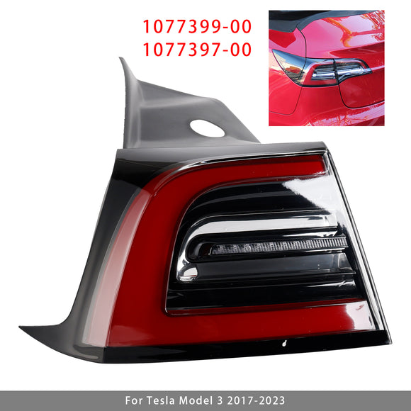 2017-2023 Tesla Model 3/Y LED-achterlicht Buitenachter links + rechts achterlicht 3-pins 1077399-00 1077397-00
