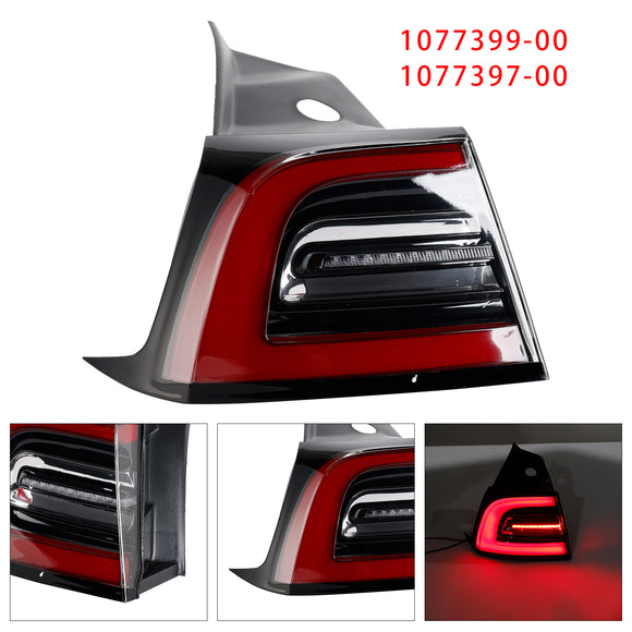 2017-2023 Tesla Model 3/Y LED-achterlicht Buitenachter links + rechts achterlicht 3-pins 1077399-00 1077397-00