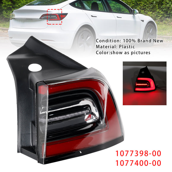 2017-2023 Tesla Model 3/Y LED-achterlicht Buitenachter links + rechts achterlicht 3-pins 1077399-00 1077397-00