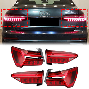 2019-2023 Audi A6 C8 4PCS Left Right Outer Inner LED Tail Light Assembly 4KD945093 4K5945093