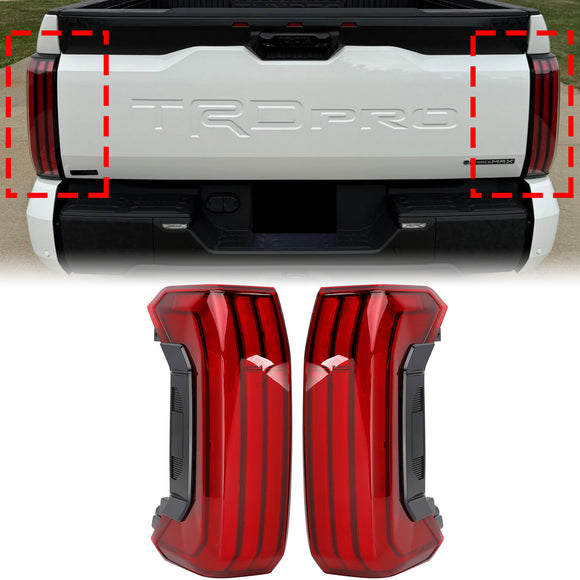 Toyota Tundra 2022-2026 Luces traseras secuenciales LED izquierda+derecha Lámparas de freno TO2800208 TO2801208