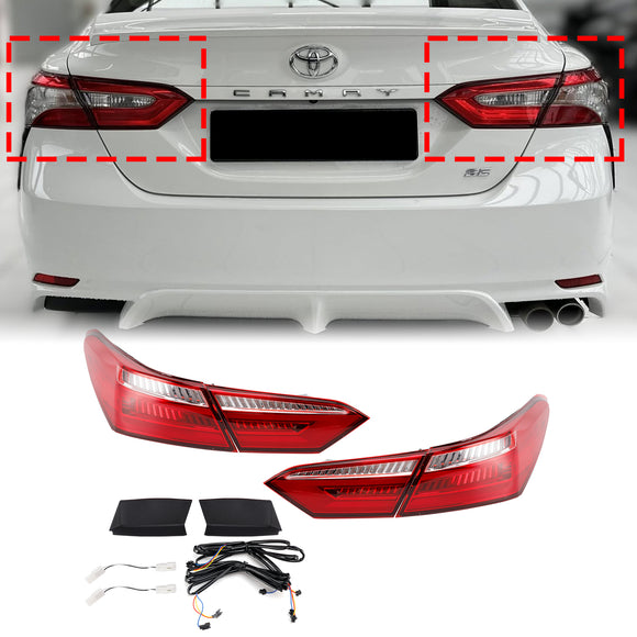 2018-2021 Toyota Camry Sedan 4DR links + rechts rode LED-remachterlichten achter