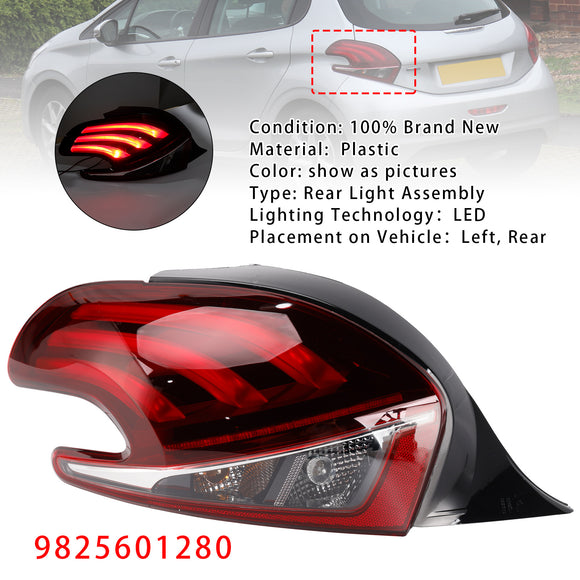 2015-2019 Peugeot 208 Facelift-modellen LED achterlicht links + rechts achterlichtlamp 9825601280 9810343080