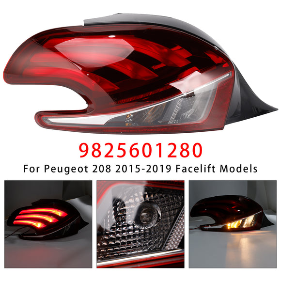 2015-2019 Peugeot 208 Facelift-modellen LED achterlicht links + rechts achterlichtlamp 9825601280 9810343080