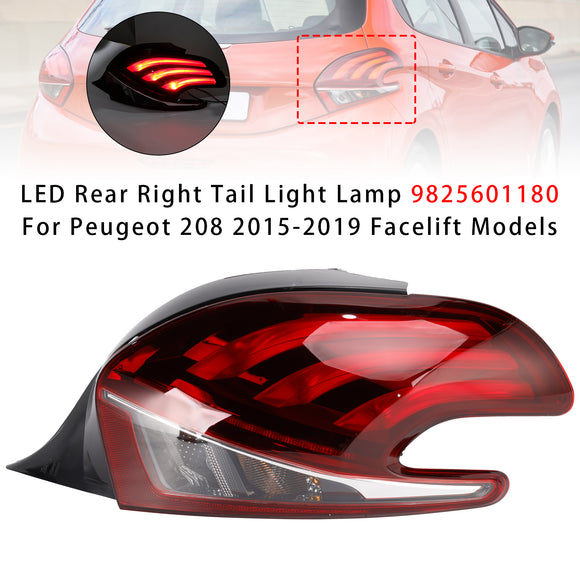 2015-2019 Peugeot 208 Facelift-modellen LED achterlicht links + rechts achterlichtlamp 9825601280 9810343080