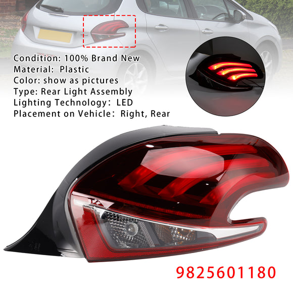 2015-2019 Peugeot 208 Facelift-modellen LED achterlicht links + rechts achterlichtlamp 9825601280 9810343080