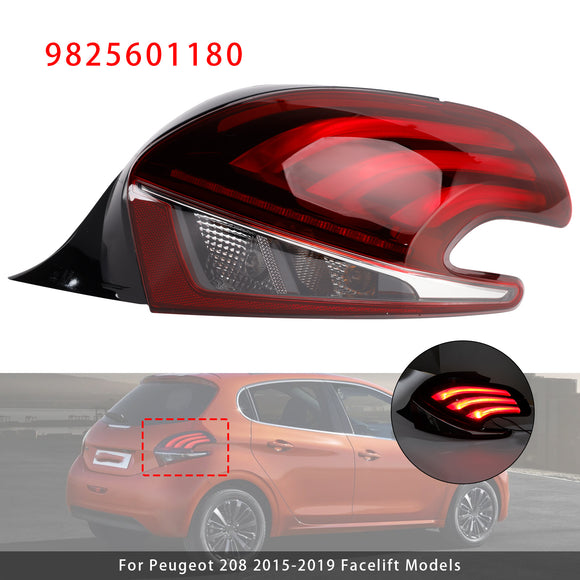 2015-2019 Peugeot 208 Facelift-modellen LED achterlicht links + rechts achterlichtlamp 9825601280 9810343080