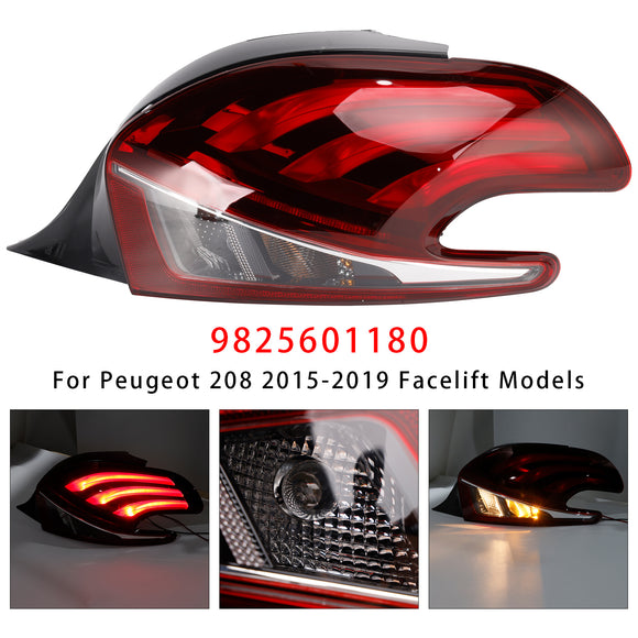 2015-2019 Peugeot 208 Facelift-modellen LED achterlicht links + rechts achterlichtlamp 9825601280 9810343080