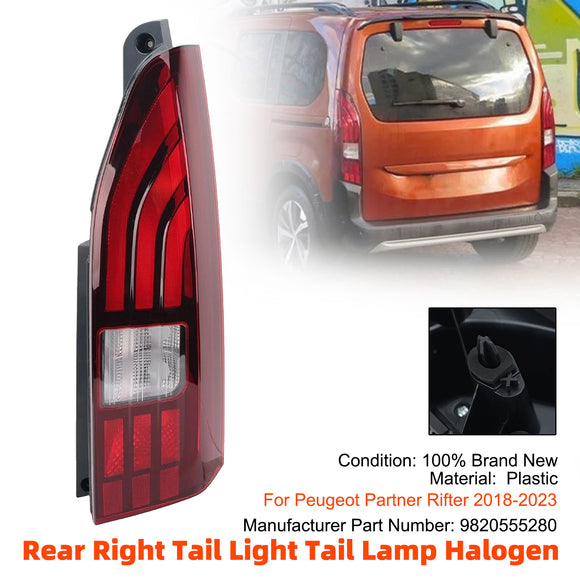 Achterlicht links + rechts achterlicht halogeen voor Peugeot Partner Rifter 18-2023