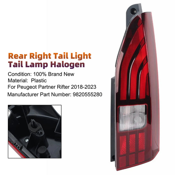Achterlicht links + rechts achterlicht halogeen voor Peugeot Partner Rifter 18-2023