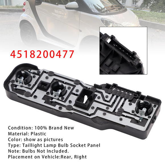 2008-2018 Smart Fortwo Links + Rechts Achterlicht Lamp Socket Panel 4518200377 4518200477