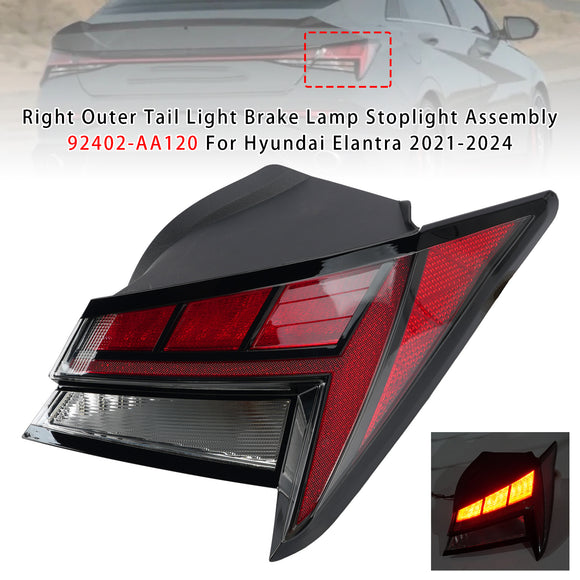 2021-2024 Hyundai Elantra Left+Right Outer Tail Light Brake 92401-AB100 92402-AA120 92402-AA120
