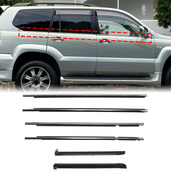 Lexus GX470 2003-2009 6 piezas cuarto & burlete de moldura de cinturón de puerta 7571160080 7571260080
