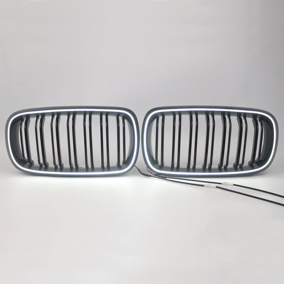 Doppellatten-Frontstoßstangen-Nierengitter, passend für BMW X5/X6 F15 F16 2013–2018