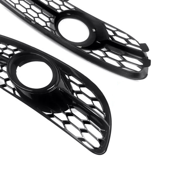 2005-2008 audi a4 s-line/s4 b7 favo de mel grade de luz de nevoeiro amortecedor dianteiro inferior grill preto capa 8e0807681f 8e0807682f