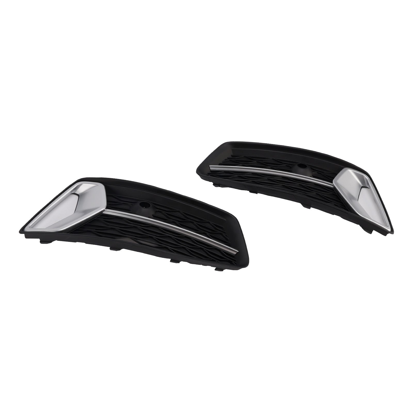 Audi A6 C8 2018-2024 2 piezas rejilla de parachoques delantero luz antiniebla cubierta cromada negra